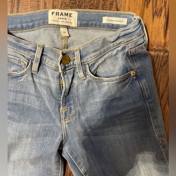 FRAME Denim Le Skinny De Jeanne Ankle Length 5 Pocket Design Zip Button Jeans - Picture 2 of 5